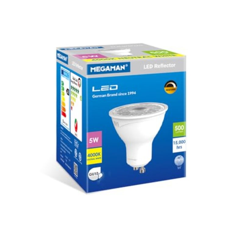 LED 5W dimmable GU10 lamp for home lighting, aluminum body, cool white 4000K, energy-efficient and flicker-free - Image 4