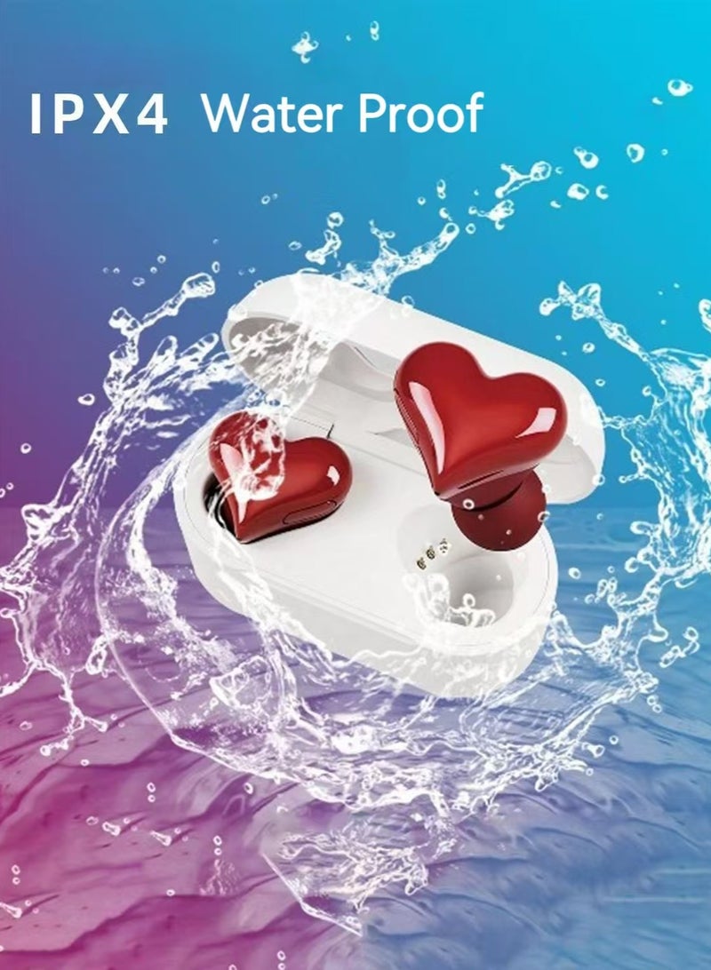Heart shape earphone with earring decorations, wireless earphones, Bluetooth earphones, active noise cancellation, hearing aid function, hearing protection system, personalized spatial audio, high fidelity sound effects, USB-C charging - Image 2