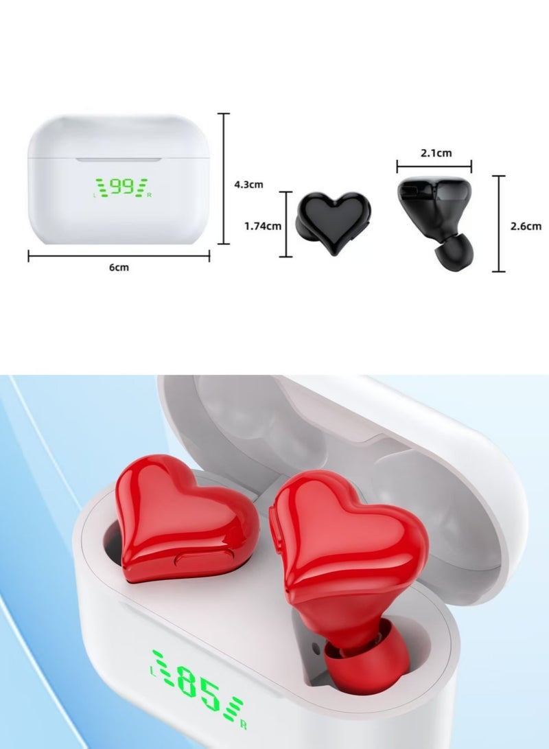 Heart shape earphone with earring decorations, wireless earphones, Bluetooth earphones, active noise cancellation, hearing aid function, hearing protection system, personalized spatial audio, high fidelity sound effects, USB-C charging - Image 4