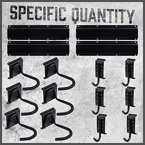 HORUSDY Stainless Steel Bike Storage Rack, 6 Bike Storage Hanger Wall Mount and 6 Helmets Hooks for Home & Garage Holds Up to 600lbs, Black - Image 3