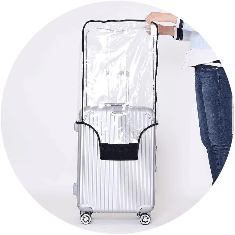FABULWAY 2PCS Clear PVC Suitcase Cover Protectors Transparent Luggage Cover Waterproof Wheeled Suitcase Dust Cover Dustproof Travel Luggage Sleeve Protector (24"+28") - Image 2