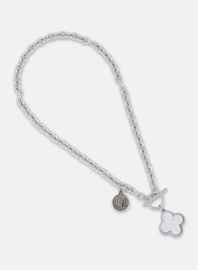 SOHI Clover Artificial Chain Necklace Jewellery