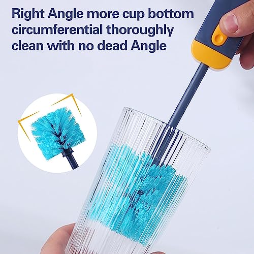 SHOPPOSTREET Cleaning Brush Bottle 4-in-1 Water Bottle Washer Brush, Groove Cleaning Bottle Scrubber for Tumblers with Handle Scrubbing Reusable Cleaning Brush (4 in 1 Brush) - Image 2