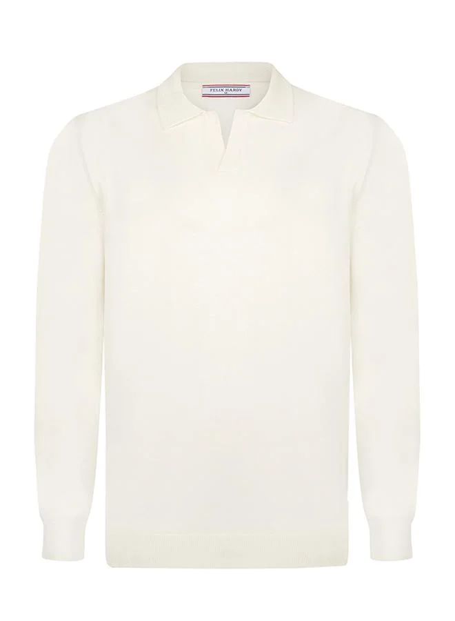 FELIX HARDY Pullover with Polo Collar - Buttonless
