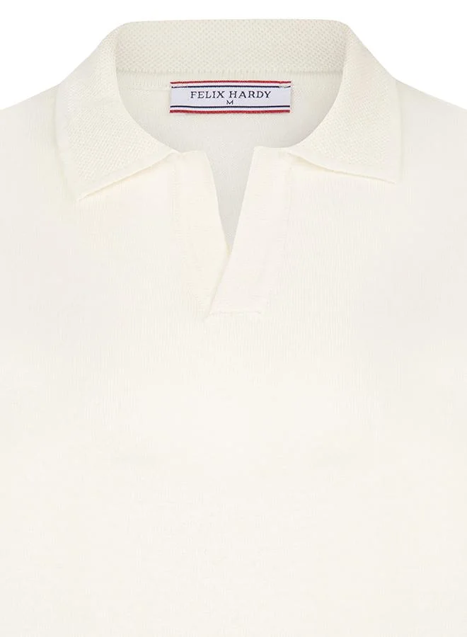 Felix Hardy Ecru Pullover with Polo Collar - Buttonless for Men | Best Price UAE