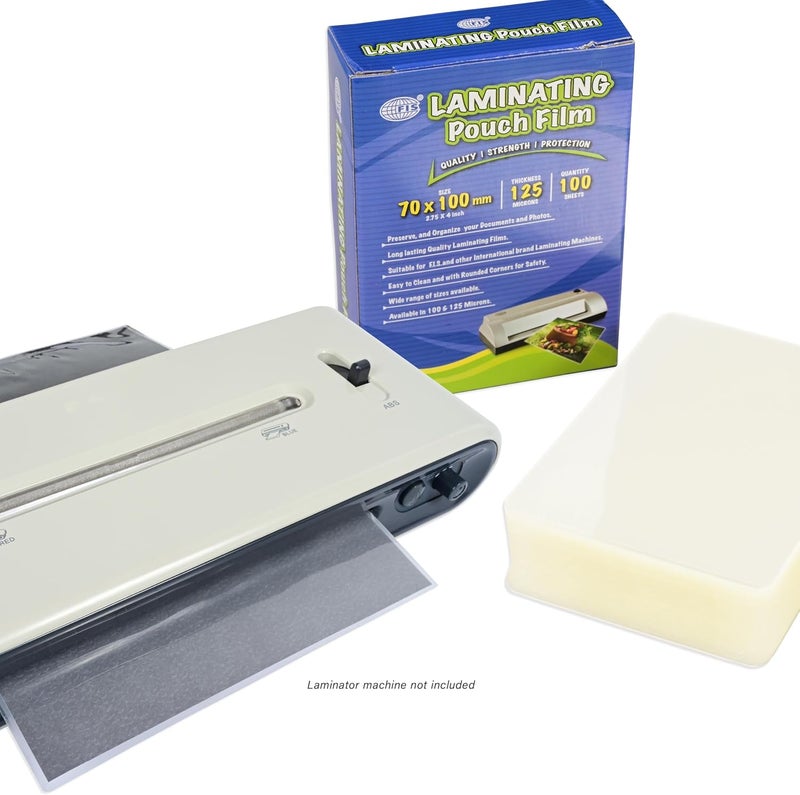 FIS Laminating Pouch Film, 70x100mm, 125 Micron Thickness, 100 Sheets, Rounded Corners - Image 4