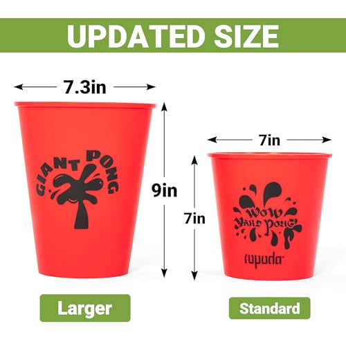 ropoda Giant Yard PongYard Games with Durable Buckets and Balls Choose Red Large XL or Green Glow in the Dark Outdoor Game with Carry Bag for the BeachLawn Great Gift Choice for Families - Image 5