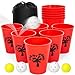 ropoda Giant Yard PongYard Games with Durable Buckets and Balls Choose Red Large XL or Green Glow in the Dark Outdoor Game with Carry Bag for the BeachLawn Great Gift Choice for Families - Image 3