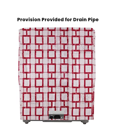E-Retailer Washing Machine Cover for Semi-Automatic 5kg to 7.5kg | Waterproof Dustproof Cover with Zip Enclosure | Geometric Pattern Fully Automatic Washer Protector Indoor Outdoor Use- Size 33x22x37 - Image 2