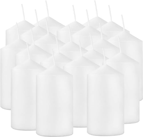YOROXRG 2"x4" High White Pillar Candles, Set of 20 Unscented. Bulk Buy. Ideal for Halloween, Wedding, Emergency Lanterns, Household, Wedding and Home Décor Candlesticks - Image 1