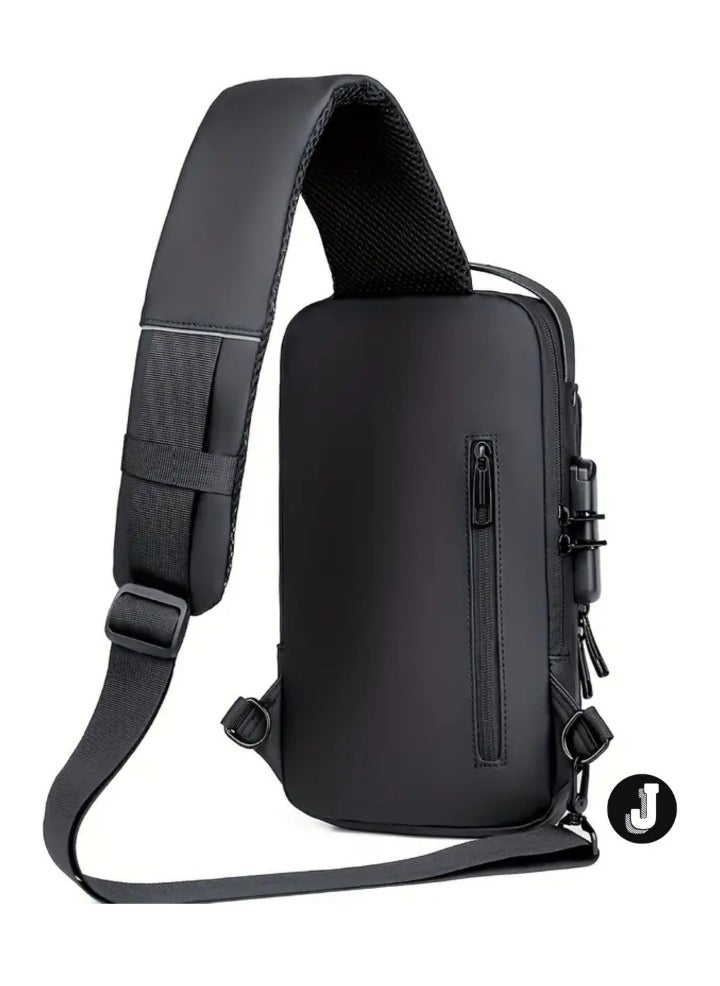 JAJEEK "Waterproof Oxford Fabric Crossbody Bag with Password Lock – Anti-Theft Motorcycle Chest Pack for Men & Women – Ideal Gift for Valentine's Day, Father's Day, and Birthdays" - Image 2