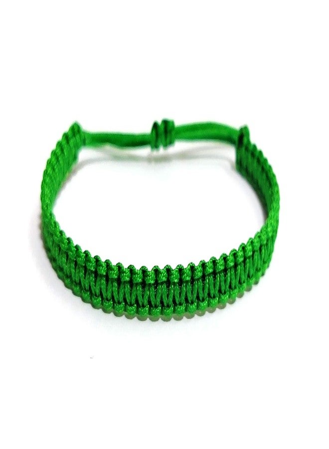 Jewel string Green cord bracelet adjustable band for girls boys men women (unisex) (Green) - Image 1