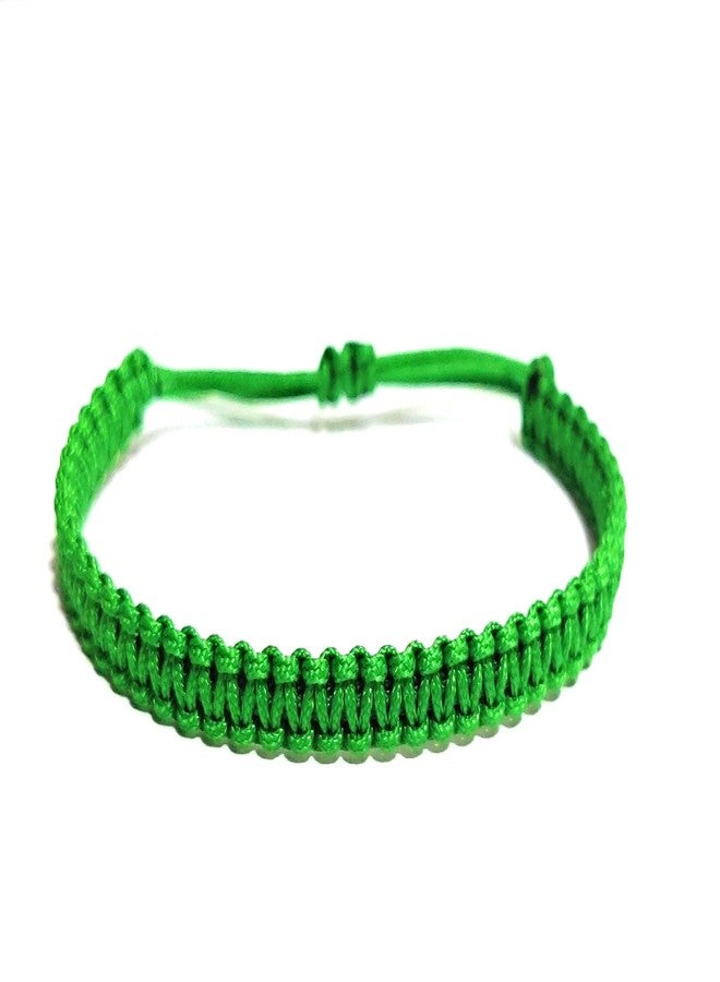 Jewel string Green cord bracelet adjustable band for girls boys men women (unisex) (Green) - Image 2