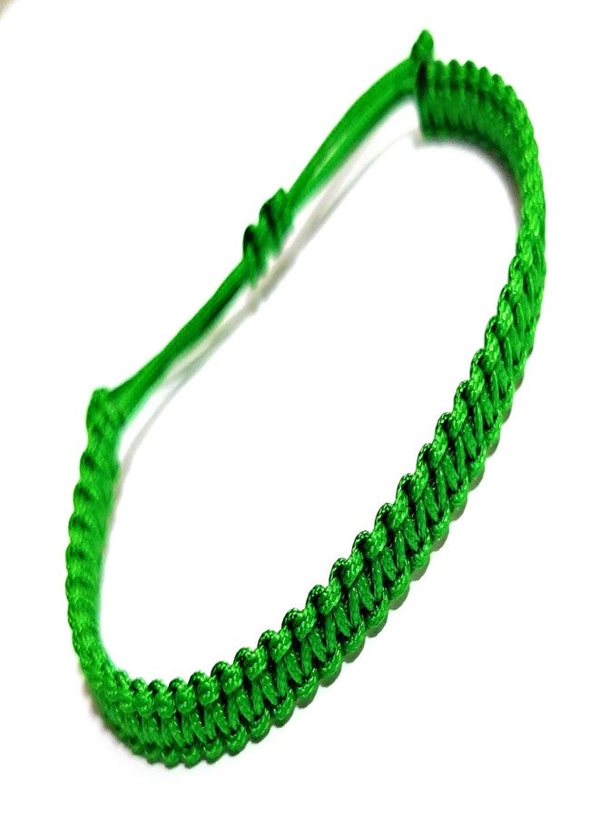 Jewel string Green cord bracelet adjustable band for girls boys men women (unisex) (Green) - Image 3