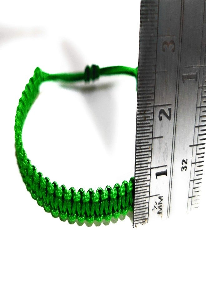 Jewel string Green cord bracelet adjustable band for girls boys men women (unisex) (Green) - Image 4