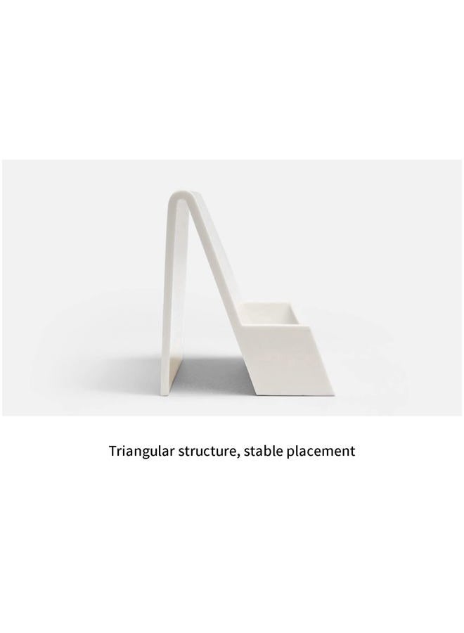 Hilsayum Business Card Holder Business Card Display Stand Vertical Card Organizer Office Supplies for Tabletop, Workspace (White) - Image 5