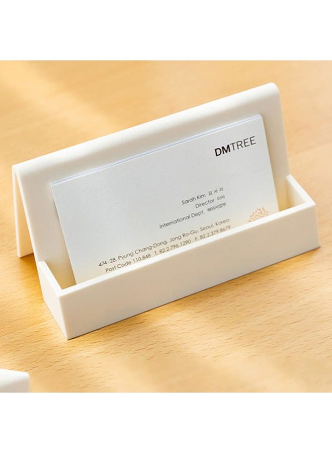 Hilsayum Business Card Holder Business Card Display Stand Vertical Card Organizer Office Supplies for Tabletop, Workspace (White) - Image 2