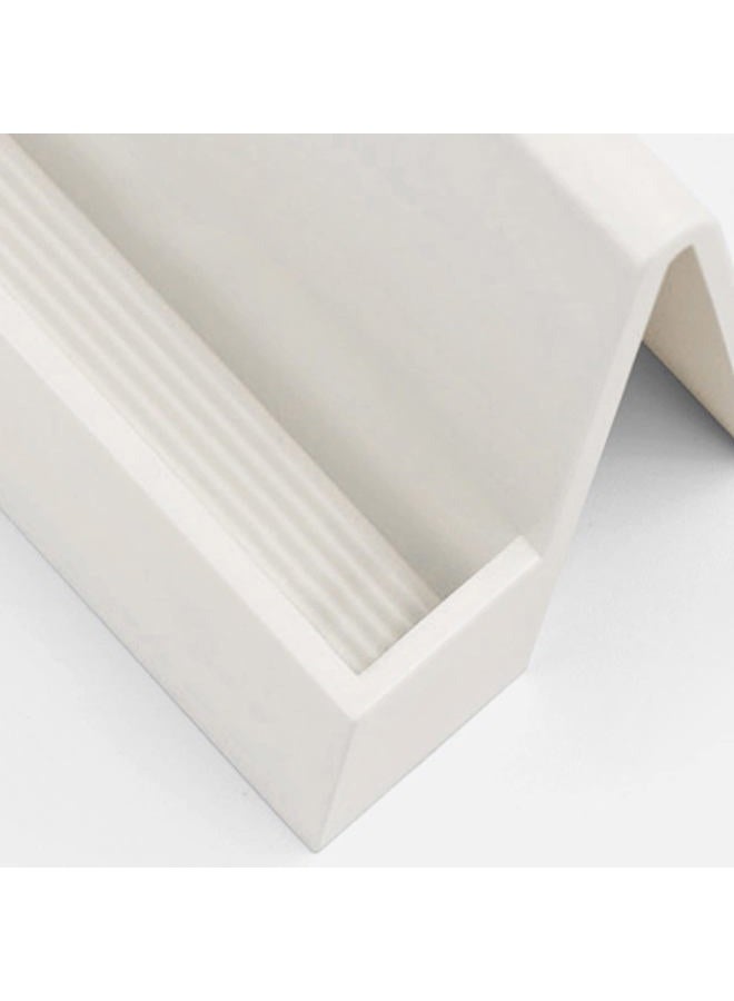 Hilsayum Business Card Holder Business Card Display Stand Vertical Card Organizer Office Supplies for Tabletop, Workspace (White) - Image 4