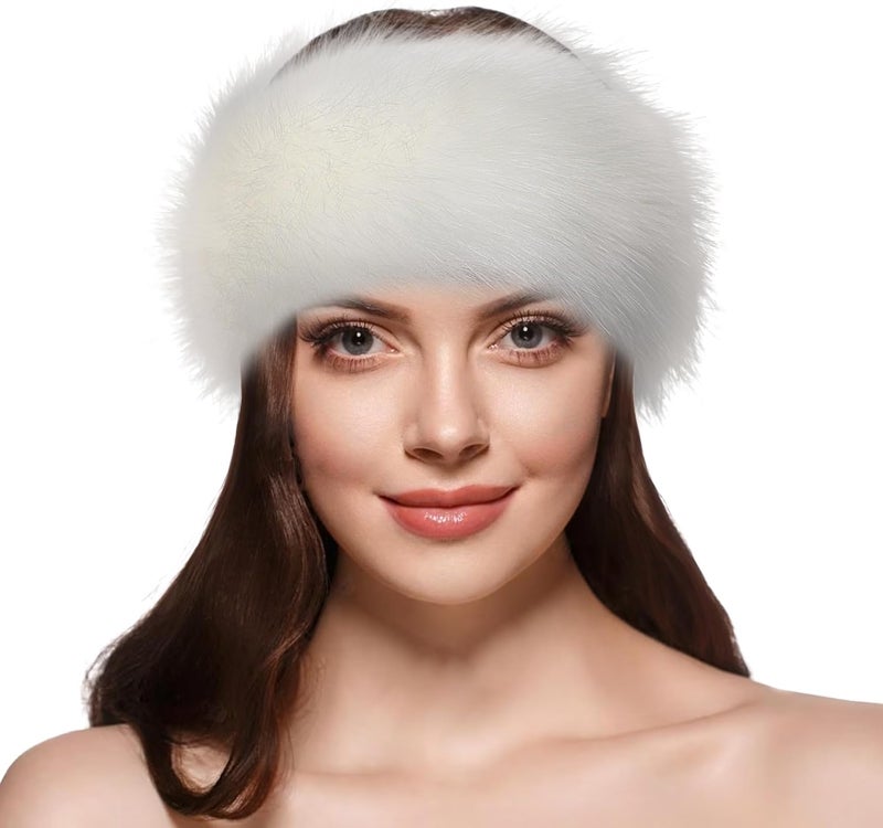 Dikoaina Womens Faux Fur Headband Winter Earwarmer Earmuff Ski - Image 5