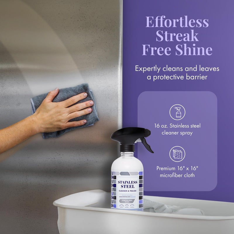 Therapy Stainless Steel Cleaner and Polish 100% USDA Biobased, Fingerprint and Residue Remover, Lavender Essential Oil Scent, Sink Cleaner, Grill Spray - Image 2