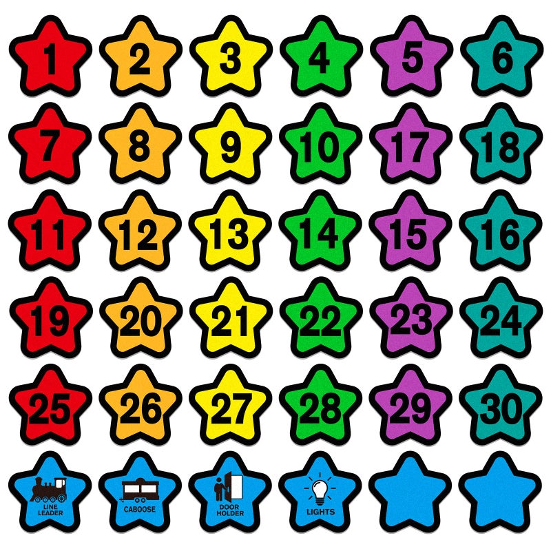 WhatSign Line up Spots for Classroom Floor Waterproof Number Stickers 36pcs Line up Numbers Stickers for Classroom Lining up Kindergarten Preschool Teachers Essentials