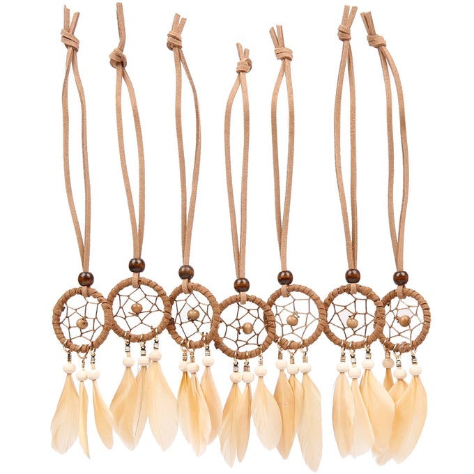 MINI DREAM CATCHER 6PCS SET CAR INTERIOR REARVIEW MIRROR DANGLE BAG PENDANT CHARM 12 DIAMETER AND 9 LONG DIAMETER 21 6PCS