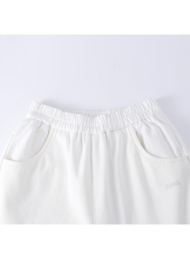 Annil Kids Boys Girls Winter Fleece Lined Warm Casual Loose Solid Thick Pants - Image 2