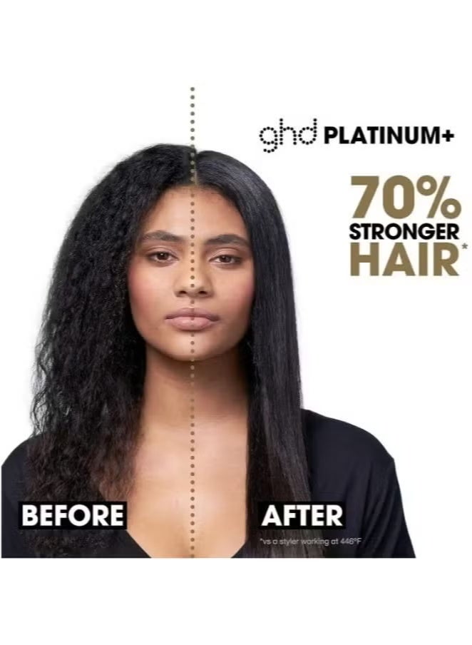 مكواة فرد الشعر بلاتينيوم+ ستايلر مقاس 1 بوصة، أداة تصفيف شعر احترافية من السيراميك لشعر أقوى ولمعان أكثر وحماية أكثر للون الشعر - أسود - Image 2