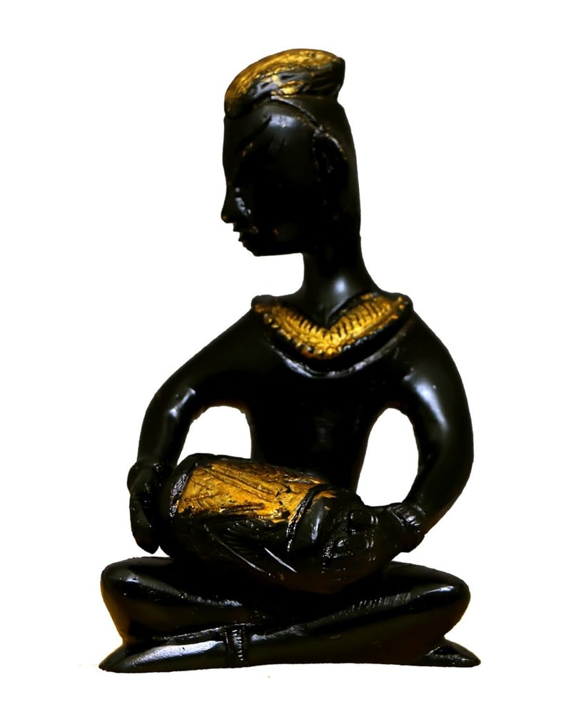 CRAFTHUT Brass Music Set/Musician Figurine and Statue/Idol Sculptures-Stunning Set of 4 Lady Musicians, Dimensions (LxBxH-2.5x1.5x4) inches, Weight - 1.5 kg - Image 3