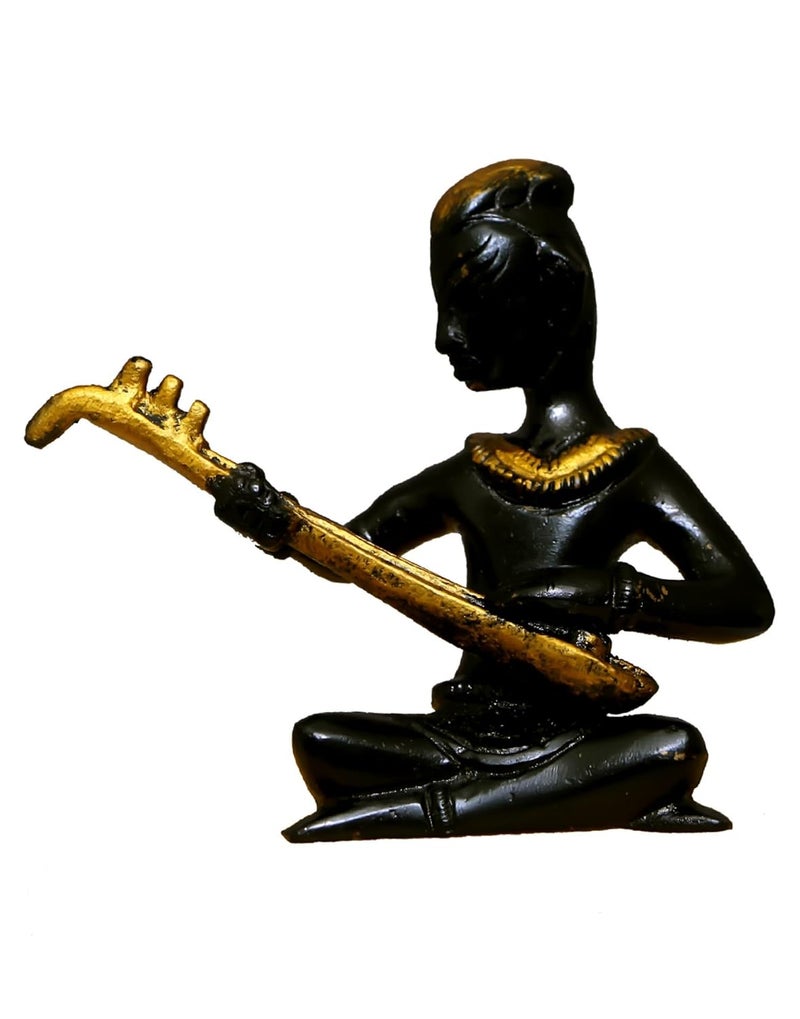 CRAFTHUT Brass Music Set/Musician Figurine and Statue/Idol Sculptures-Stunning Set of 4 Lady Musicians, Dimensions (LxBxH-2.5x1.5x4) inches, Weight - 1.5 kg - Image 4