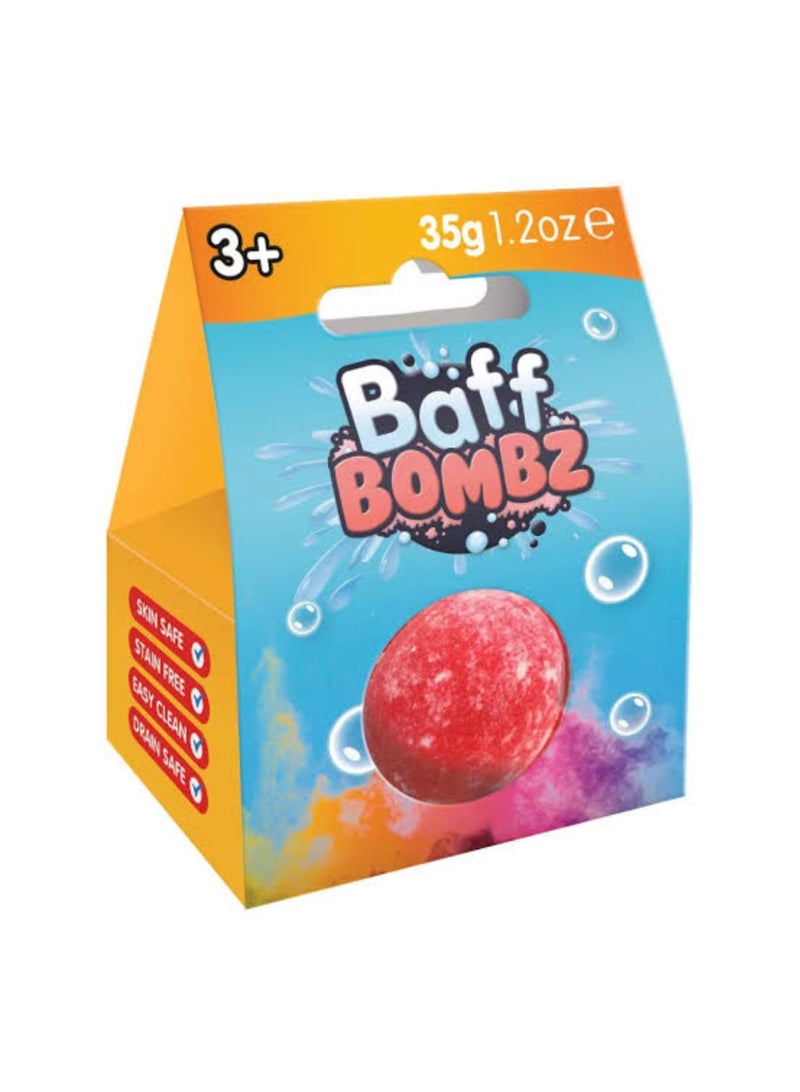 زيمبلي كيدز Baff Bomb Round Bath Fizz Ball, 1 Pack Color Changing Bath Time Sensory Fun for Kids - Image 1