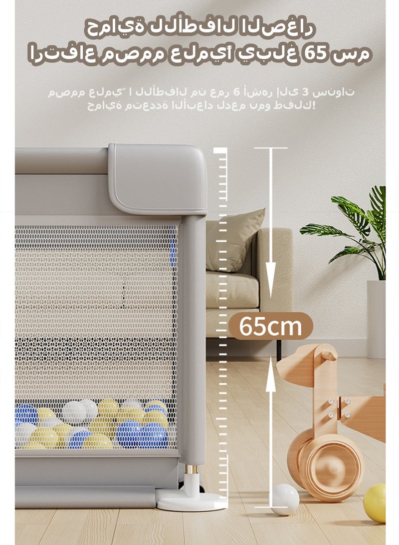 WEMART Baby Playpen for Babies and Toddlers,180*200cm, 65cm Height Safety Play Yard, Sturdy Indoor & Outdoor Baby Fence with Anti-Climb Mesh, Non-Toxic Steel Frame & Suction Cups, Easy Access Arch Gate - Image 2