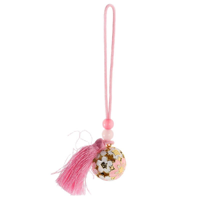 Japanese Cherry Blossom Bell Pendant Lucky Charm Backpack Car Ornament - Image 1