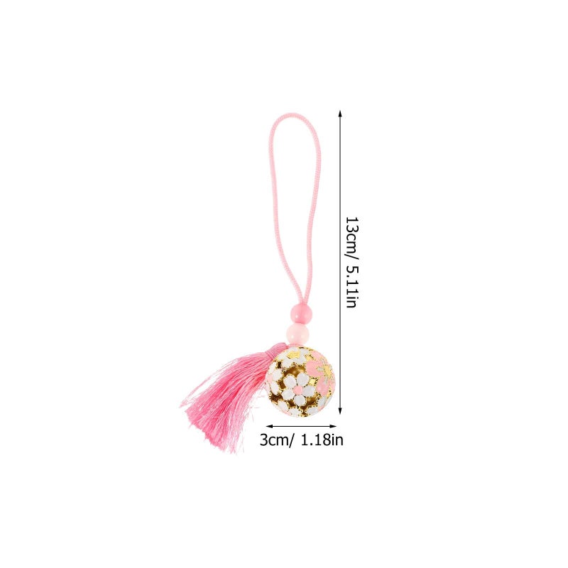 Japanese Cherry Blossom Bell Pendant Lucky Charm Backpack Car Ornament - Image 2