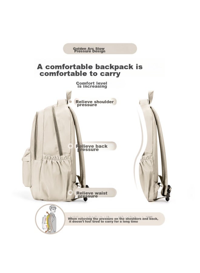 Landcase Backpack For Middle School, High School And College Students, Women's Campus Couple Backpack, Large Capacity Laptop Bag, 1606 White - Image 3