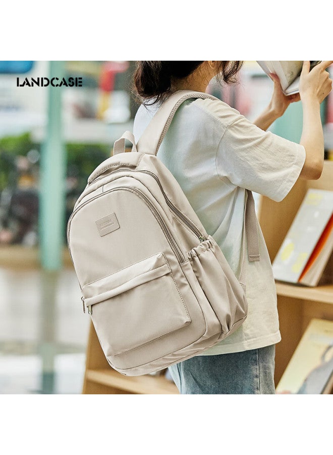 Landcase Backpack For Middle School, High School And College Students, Women's Campus Couple Backpack, Large Capacity Laptop Bag, 1606 White - Image 1
