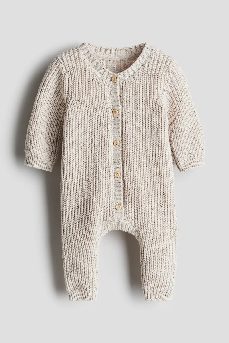 H&M Cotton-knit romper suit