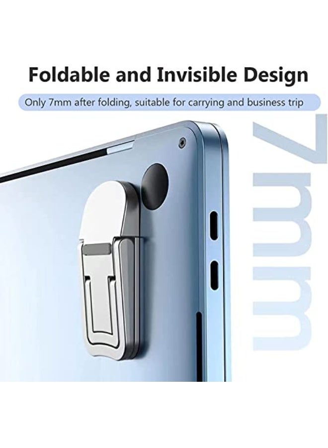 حامل لابتوب صغير قابل للطي كيبورد كمبيوتر محمول غير مرئي ذاتي اللصق ارتفاع للتعديل لاجهزة ماك بوك وديل واتش بي وغيرها من اجهزة اللابتوب مقاس 10-17انش اسود قطعتين - Image 2