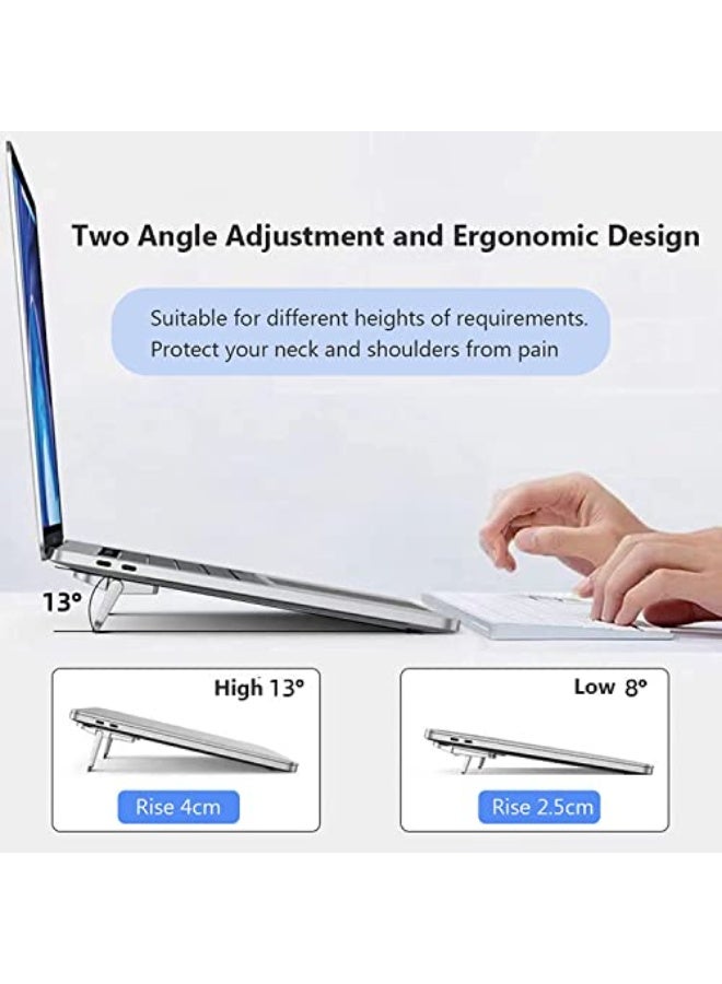 حامل لابتوب صغير قابل للطي كيبورد كمبيوتر محمول غير مرئي ذاتي اللصق ارتفاع للتعديل لاجهزة ماك بوك وديل واتش بي وغيرها من اجهزة اللابتوب مقاس 10-17انش اسود قطعتين - Image 5