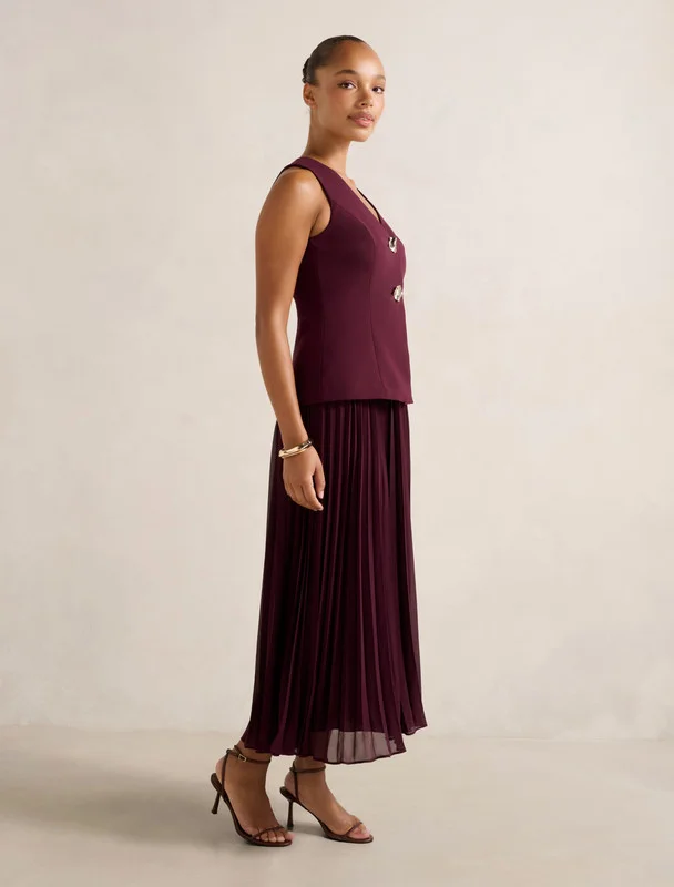فورايفر نيو Larissa Pleated Vest Maxi