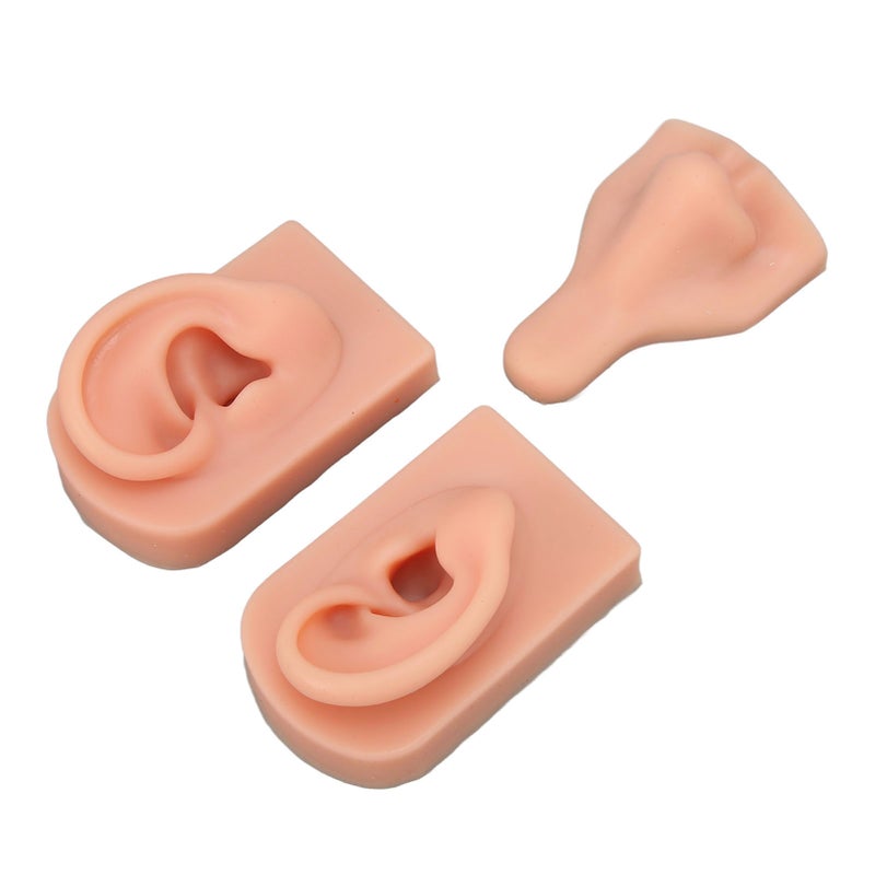 Piercing Practice Model: Light Skin Tone Soft Flexible Silicone - Reusable With Stable Base Teaching Aid for Piercing Training Medical Education Jewelry Display - Image 4