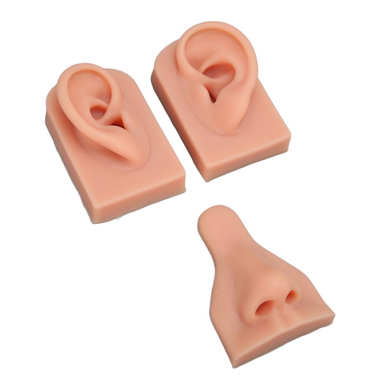 Piercing Practice Model: Light Skin Tone Soft Flexible Silicone - Reusable With Stable Base Teaching Aid for Piercing Training Medical Education Jewelry Display - Image 2