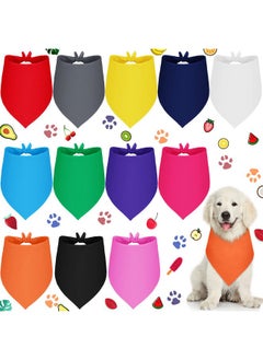 Frienda 12 Pcs Plain Dog Bandanas for Dogs Puppy Blank Dog Bandanas Adjustable Triangle Solid Color Dog Bandanas Red Dog Bandana Heat Transfer Washable Dog Handkerchief