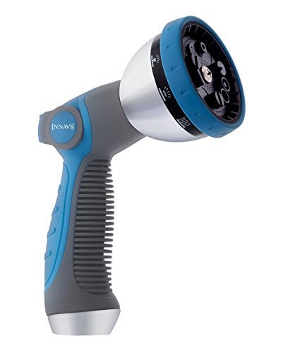 INNAV8 Garden Hose Nozzle Sprayer Heavy Duty - Features 10 Spray Patterns, THUMB CONTROL On Off Valve for Easy Water Control - HIGH Pressure Nozzle for Hose Outdoor - Image 1