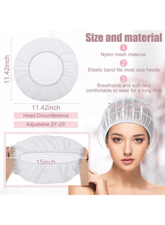 Chuarry 4 Pcs Mesh Sleep Bonnet for Sleeping Night Curly Hair Nets Sleep Caps for Women(White, Pink) - Image 4