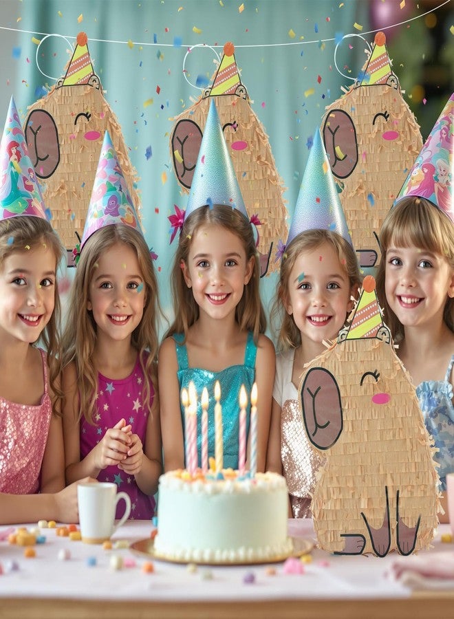 Timisea Hippie Pinata,Capybara Piñata with Blindfold and paper Stick,Mexican Birthday Party Decorations Animal Piñata for Kids Boys Grils Holiday Celebration 13 * 8 inch - Image 5