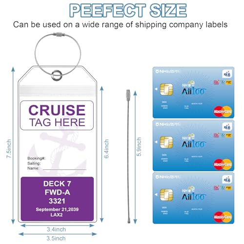 vivinin 8-Pack Cruise Luggage Tag Holder, Cruise Luggage Tag Holder can be Used for 2025Carnival, NCL, MSC Cruises, and Princess Ships Offer - Image 2