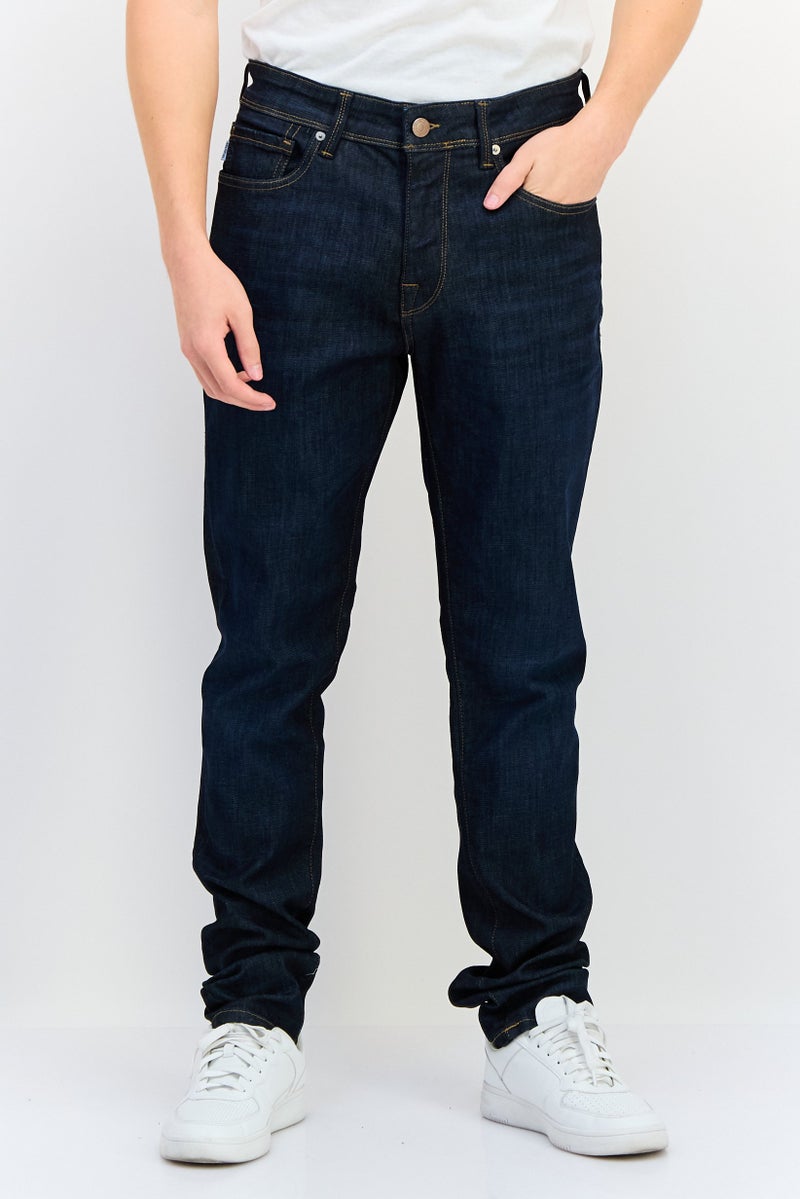 Selected Homme Men Slim Fit Washed Stretchable Denim, Dark Blue - Image 1