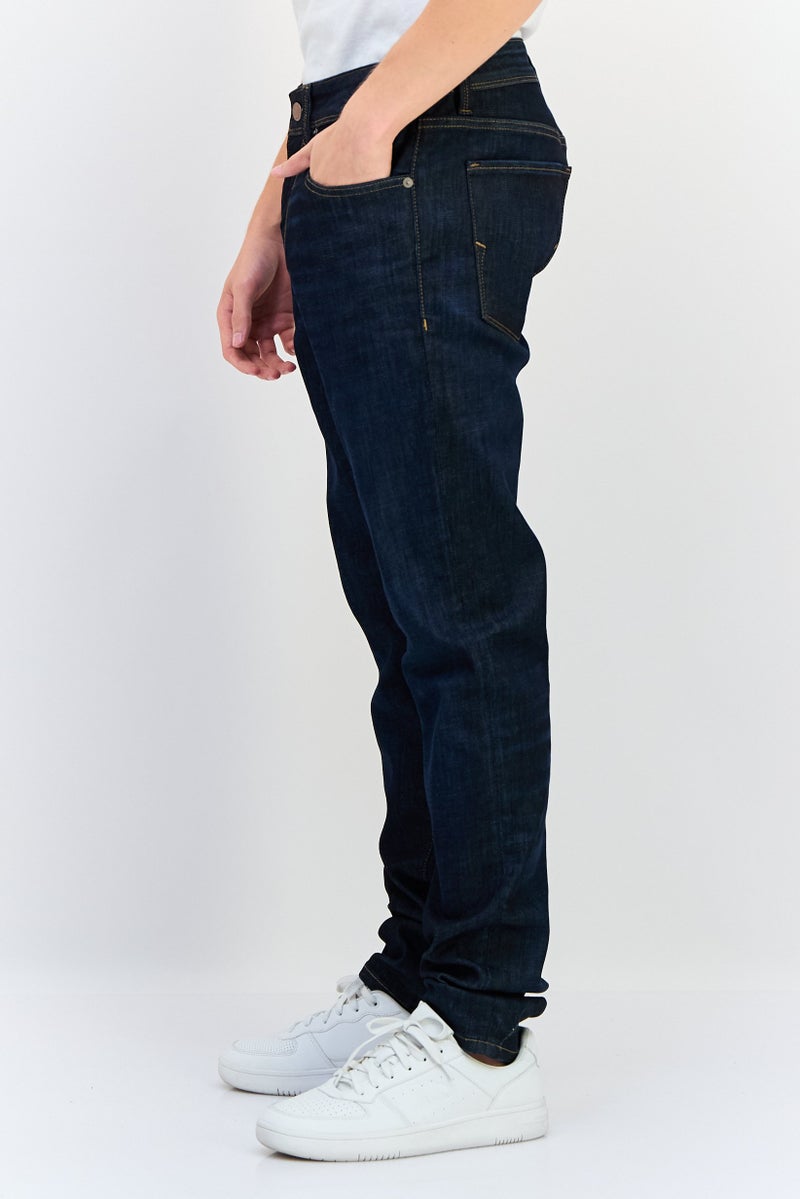 Selected Homme Men Slim Fit Washed Stretchable Denim, Dark Blue - Image 2