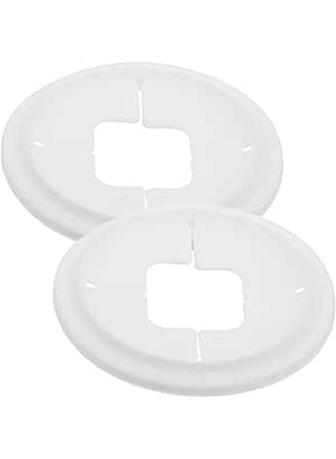 White Silicone Jar Lids 86mm 2 Pack with Straw Hole Leakproof for Regular Mouth Mason Jars - Image 1